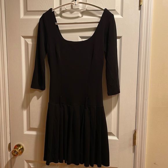 Abs by Allen Schwartz black long sleeve small pleated school girl style dress - Picture 1 of 4